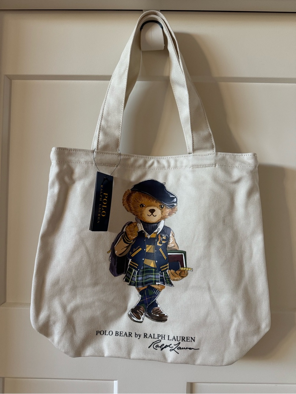 Polo Ralph Lauren Canvas Tote with School Girl Bear
